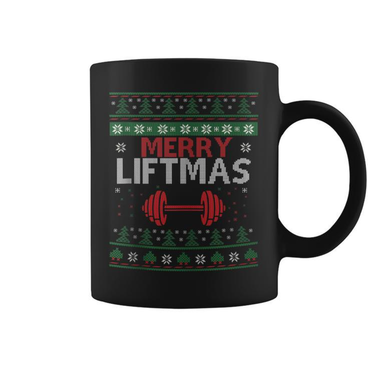 Merry Liftmas Ugly Christmas Sweater Gym Workout Coffee Mug