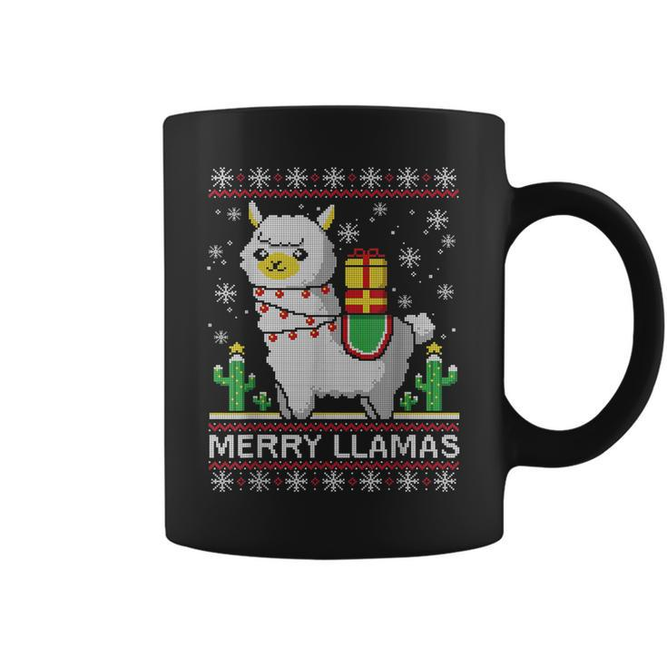 Merry Llamas Ugly Christmas Sweater Pun Coffee Mug