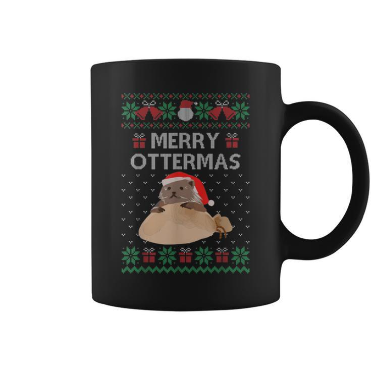 Merry Ottermas Cat Ugly Christmas Sweaters Coffee Mug