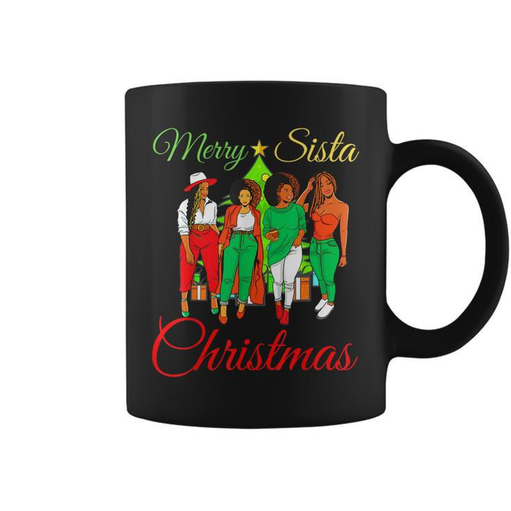 Merry Sista Christmas Melanin Ugly Xmas Sweater Best Friends Coffee Mug