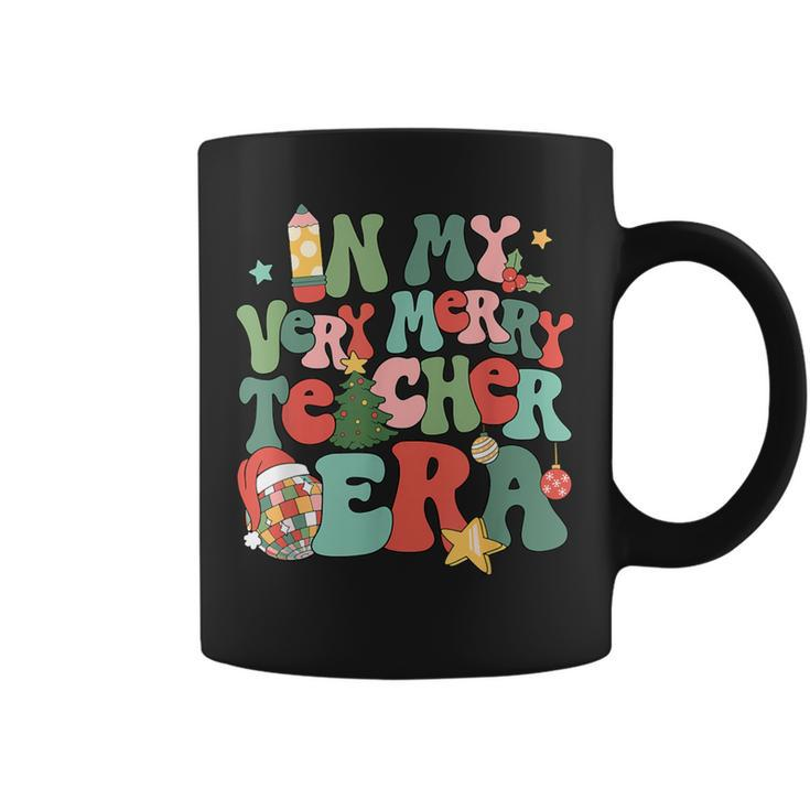 In My Very Merry Teacher Era Xmas Groovy Retro Christmas Coffee Mug