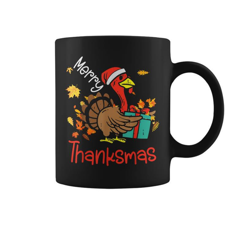 Merry Thanksmas Festive Thanksgiving Christmas Turkey Coffee Mug