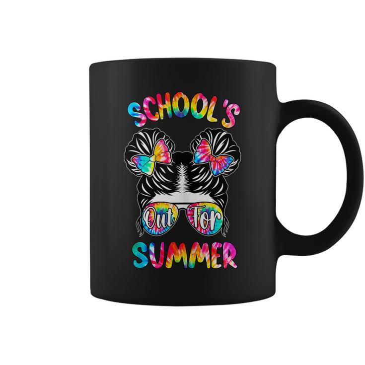 Messy Bun Girl Schools Out For Summer Graduation Teacher Coffee Mug