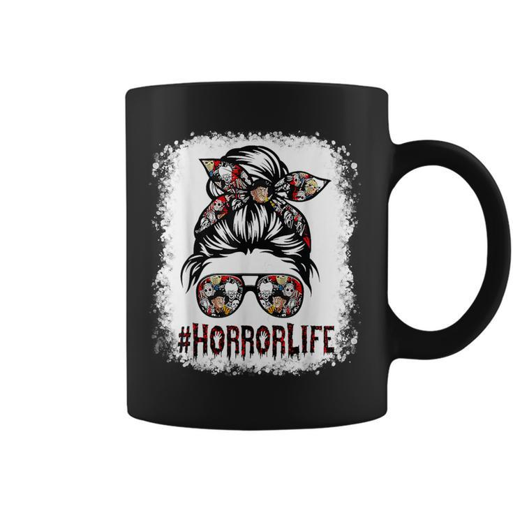Messy Bun Horror Life Horror Movie Horror Mom Halloween Coffee Mug