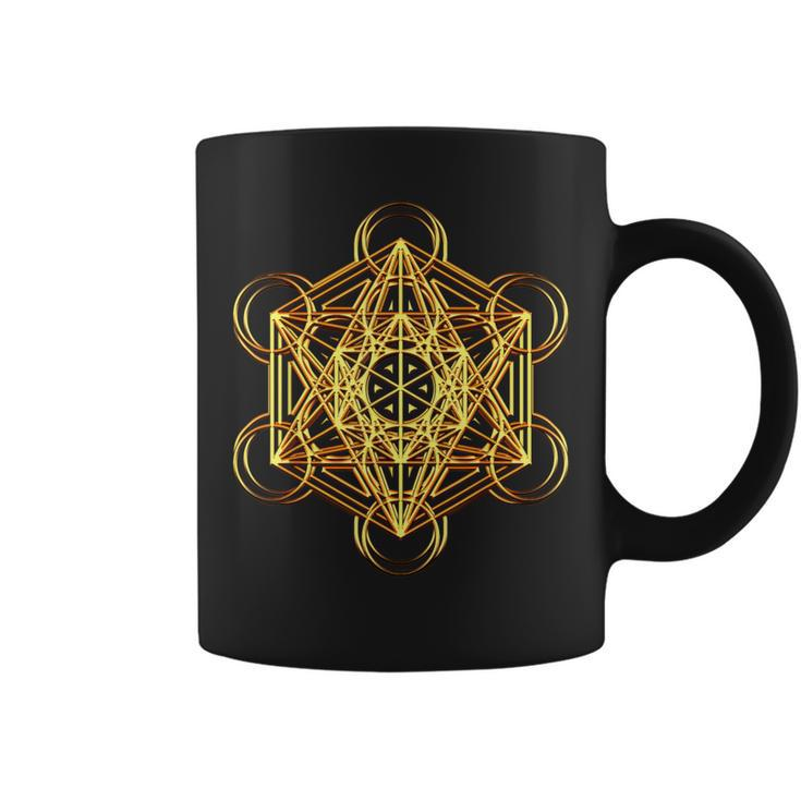 Metatrons Cube Sacred Geometry Psytrance Festival Rave Edm Coffee Mug