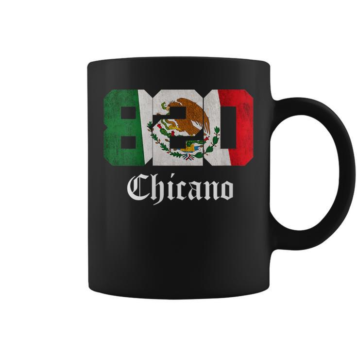 Mexican Flag Chicano Apparel California 820 Area Code Coffee Mug