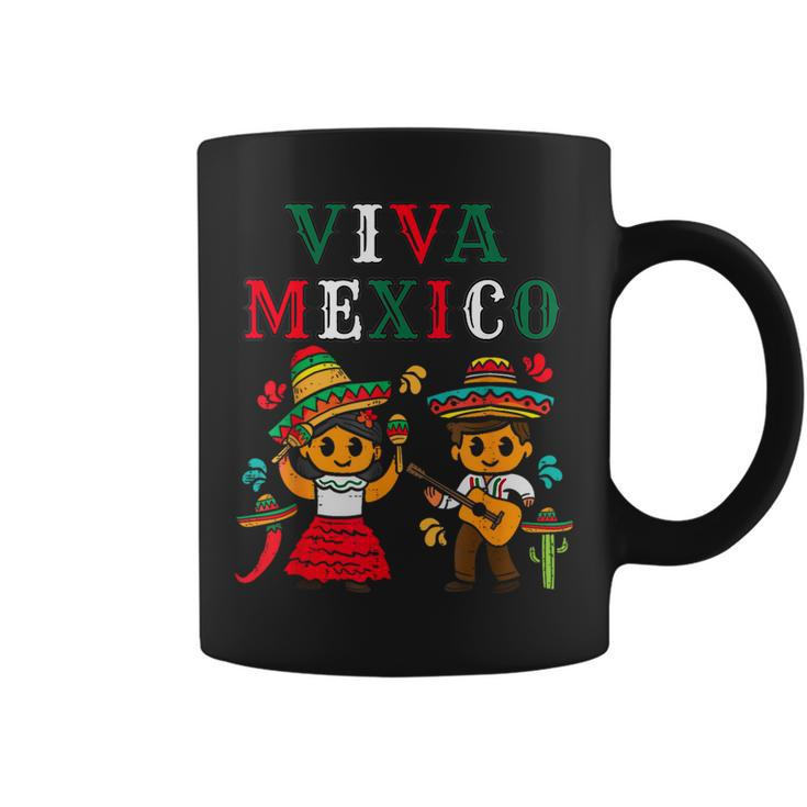 Mexican Independence Viva Mexico Boy Girl Maracas Guitar Coffee Mug
