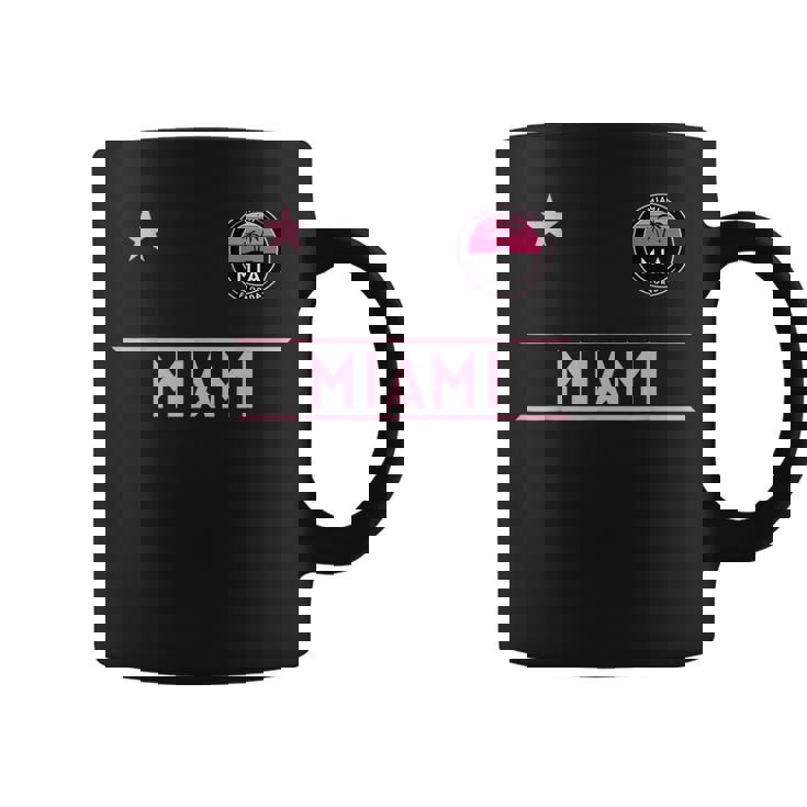 Miami Palm Tree Sunset Mini Pink Badge - Designer Edition Coffee Mug