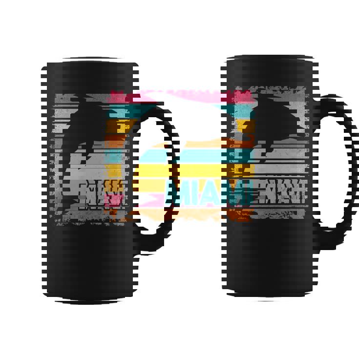Miami Resident Vintage Dolphin Silhouette Souvenir Coffee Mug