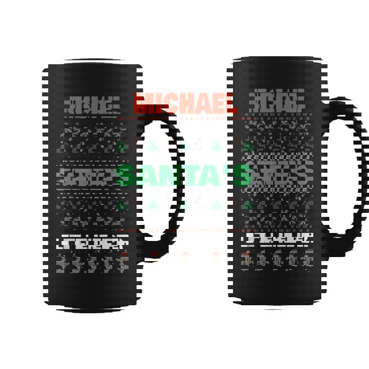 Michael Santas Little Helper Funny Michael Name Christmas Coffee Mug