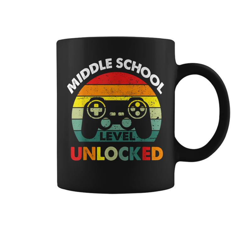 Middle School Level Unlocked Gamer First Day Of School Boys Coffee Mug