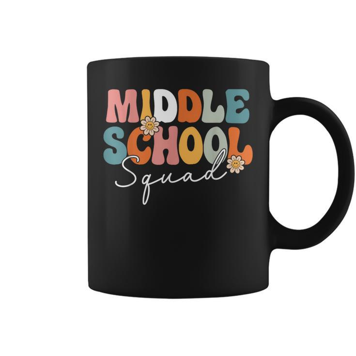 Middle School Squad Team Retro Groovy First Day Of School Coffee Mug