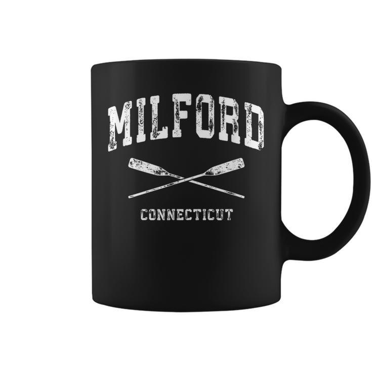 Milford Connecticut Vintage Nautical Crossed Oars Coffee Mug