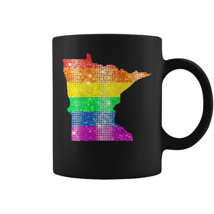 Minnesota Gay State Pride Rainbow Flag Map Gay Lesbian Lgbt  Coffee Mug