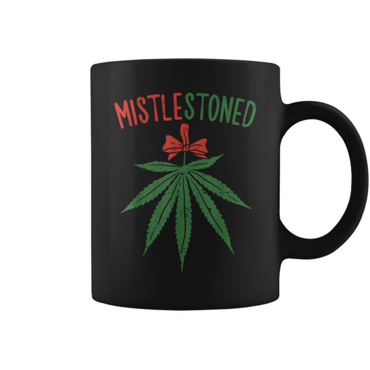 Mistlestoned Weed Stoner Christmas Marijuana 420 Coffee Mug