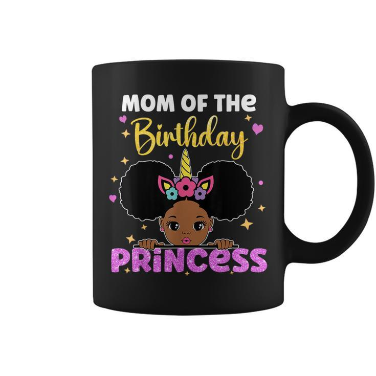 Mom Of The Birthday Princess Melanin Afro Unicorn Cute Coffee Mug