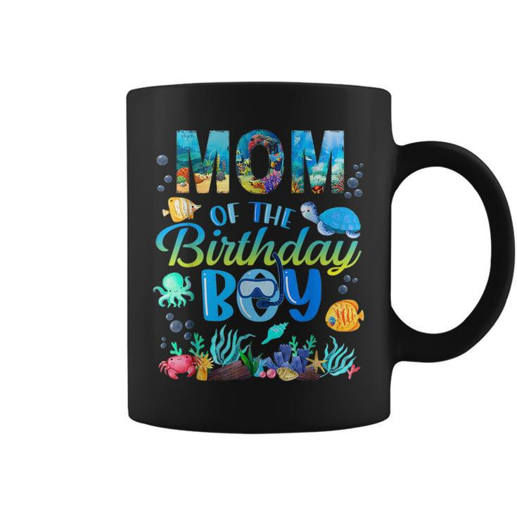 Mom Of The Birthday Boy Sea Fish Ocean Animals Aquarium  Coffee Mug