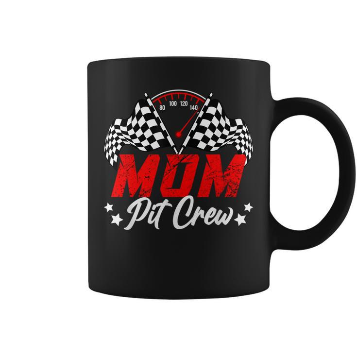 Mom Pit Crew Birthday Party Race Car Lover Racing Family Coffee Mug