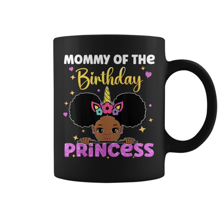 Mommy Of The Birthday Princess Melanin Afro Unicorn Cute Coffee Mug