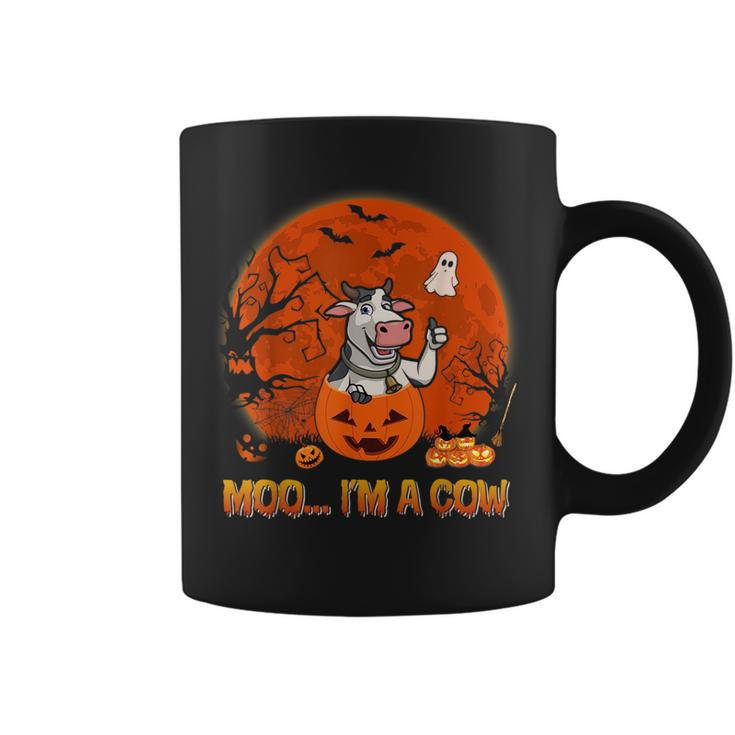 Moo Im Funny Cow Halloween Goat In Scary Pumpkins Farmer  Coffee Mug