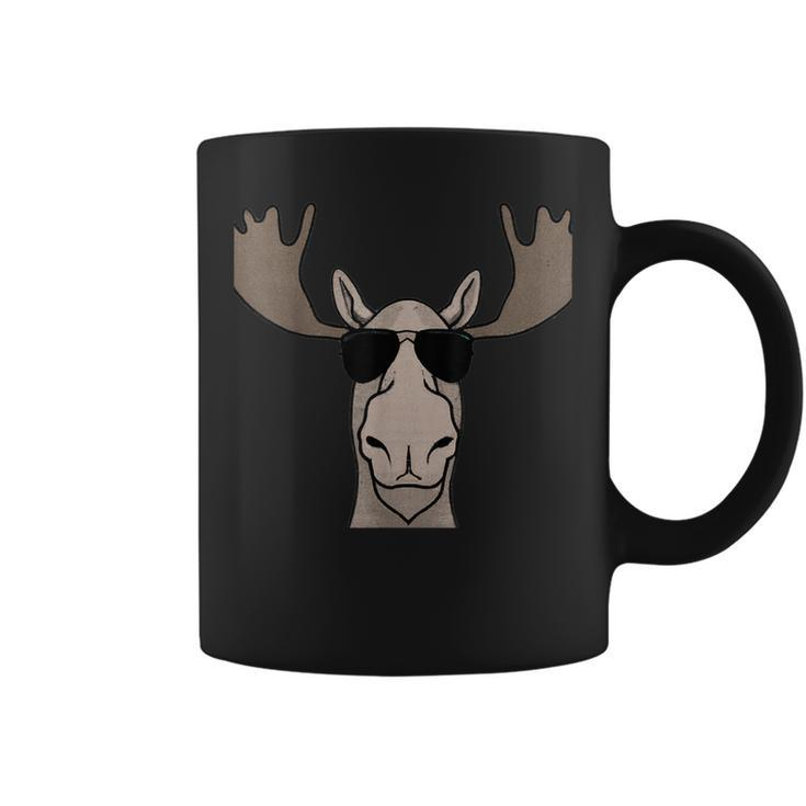 Moose Wearing Sunglasses Shades Vintage Retro Moose Coffee Mug
