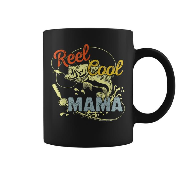 Mothers Day Funny Retro Reel Cool Mama Fishing Lover  Gift For Women Coffee Mug