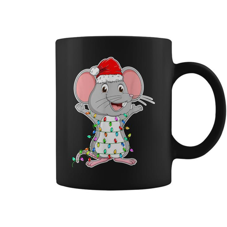 Mouse Wearing Santa Hat Xmas Rats Mouse Lover Christmas Coffee Mug