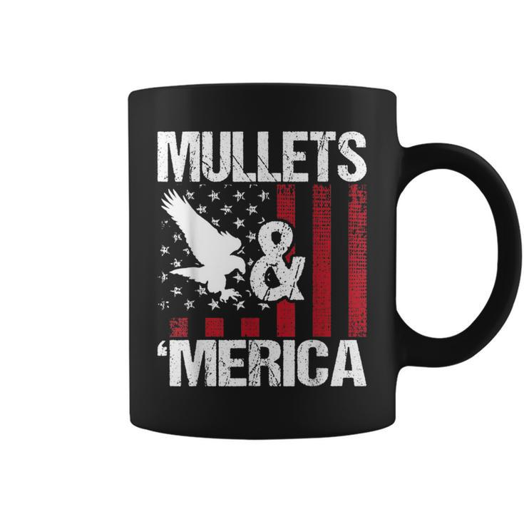 Mullets & Merica - Patriotic Us Flag Redneck Mullet Pride  Coffee Mug