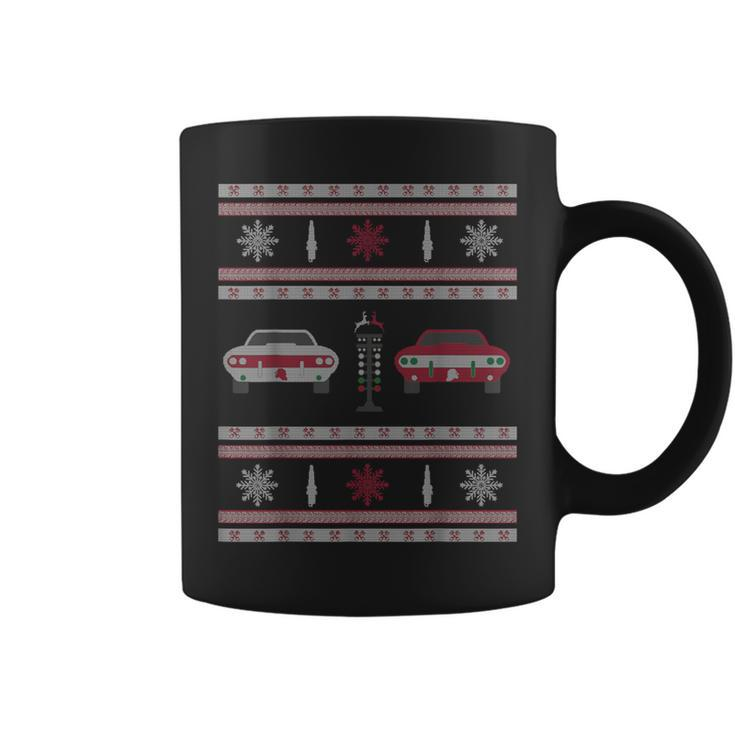 Muscle Cars Drag Racing Ugly Christmas Sweater Coffee Mug