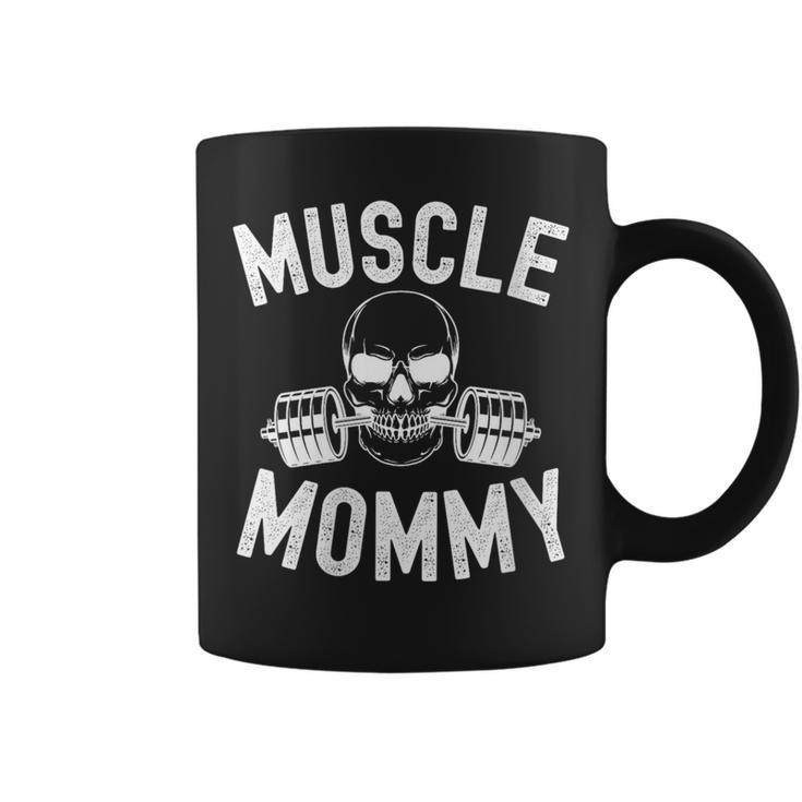 Muscle Mommy Weightlifter Mom Cool Skull Gym Mother Workout Coffee Mug