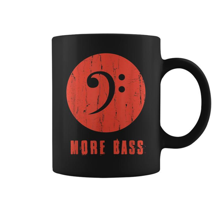 Musician More Bass Music Note Distressed Guitar Player Gift  Coffee Mug