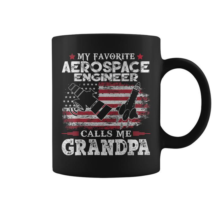 My Favorite Aerospace Engineer Calls Me Grandpa Usa Flag  Gift For Mens Coffee Mug