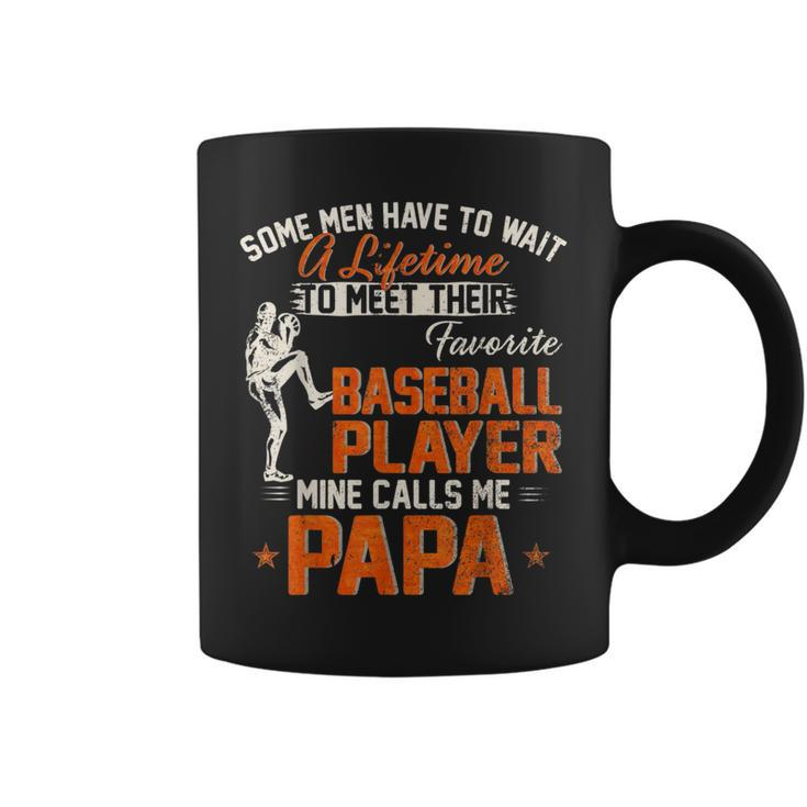 My Favorite Baseball Player Calls Me Papa Funny DadFather Baseball Funny Gifts Coffee Mug