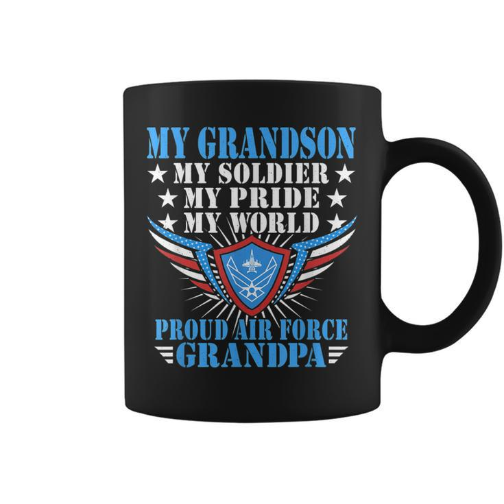 My Grandson Is A Soldier Airman Proud Air Force Grandpa Gift  Gift For Mens Coffee Mug