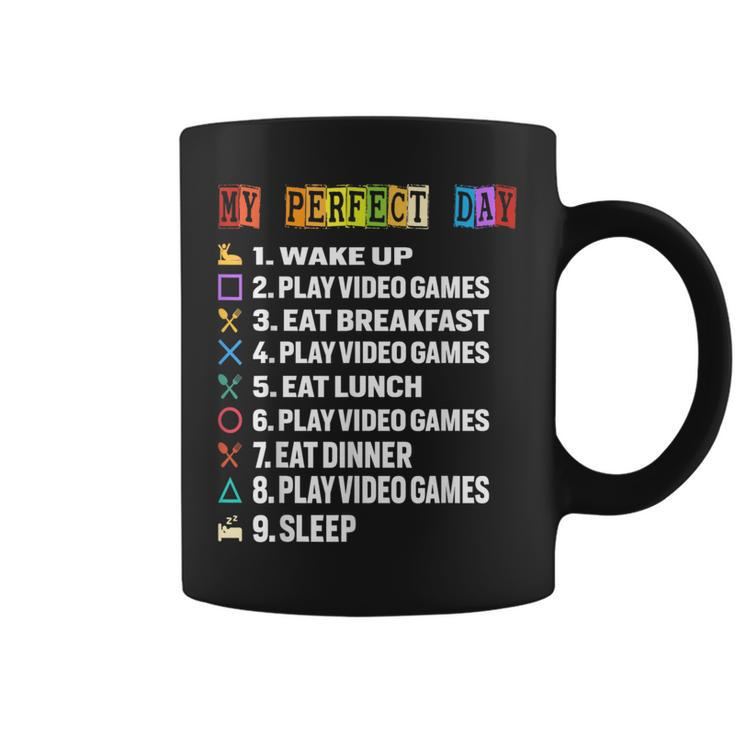 My Perfect Day Video Games Funny Gamer Video  Coffee Mug