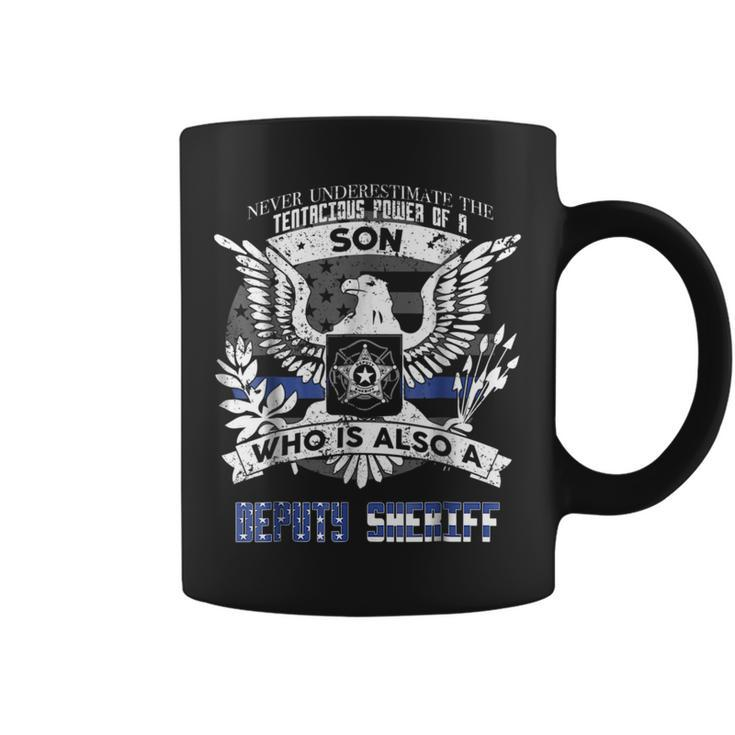 My Son The Deputy Sheriff Never Underestimate Police Family Coffee Mug