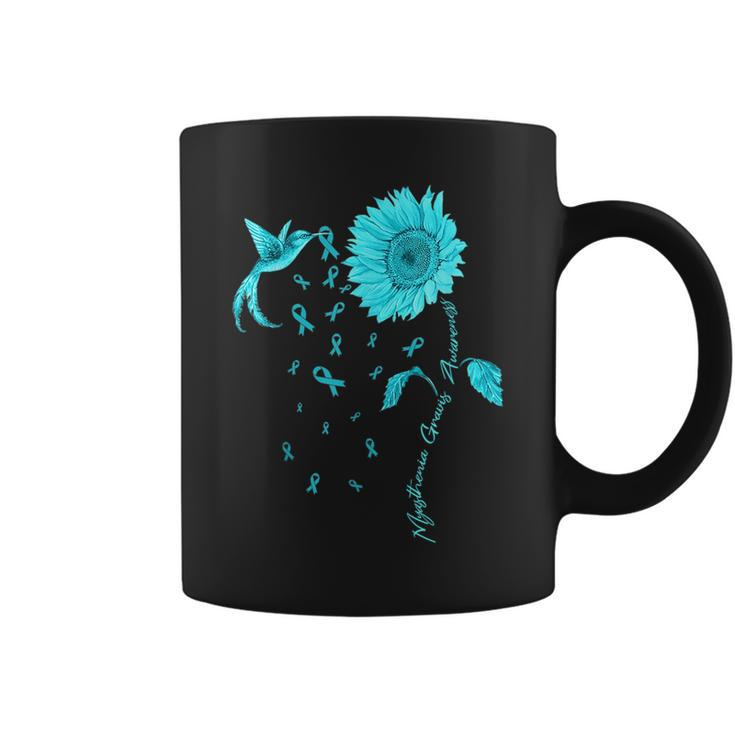 Myasthenia Gravis Awareness Sunflower Teal Ribbon  Coffee Mug