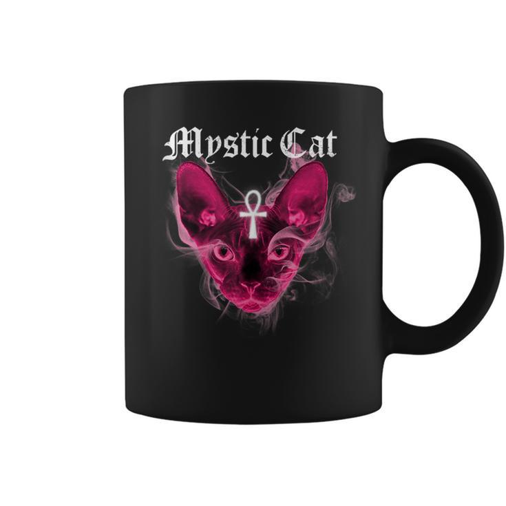 Mystic Kitty Red Smoke Scary Creepy  Coffee Mug