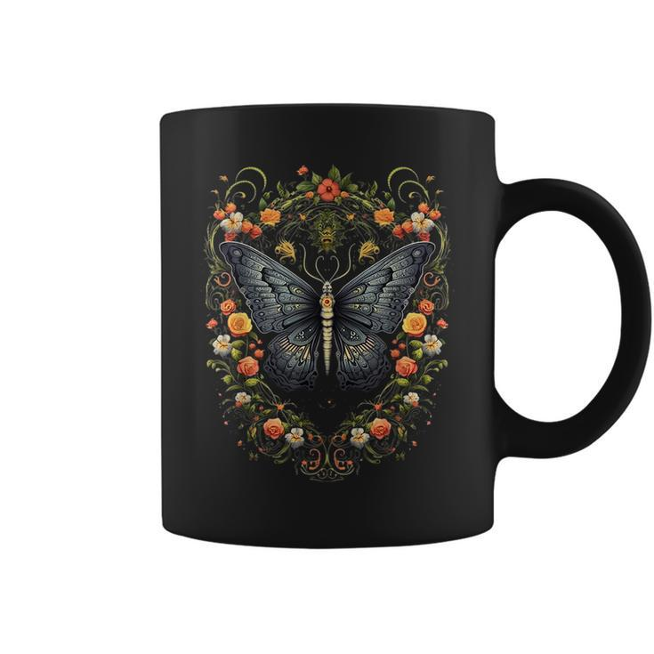 Mystical Butterfly Horns Creature In Flower Magic  Butterfly Funny Designs Funny Gifts Coffee Mug