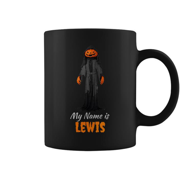 My Name Is Lewis Jack O Lantern Pumpkin Man Coffee Mug