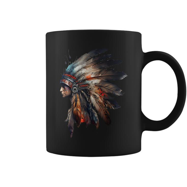 Native American Indian Headpiece Feathers For And Women Coffee Mug