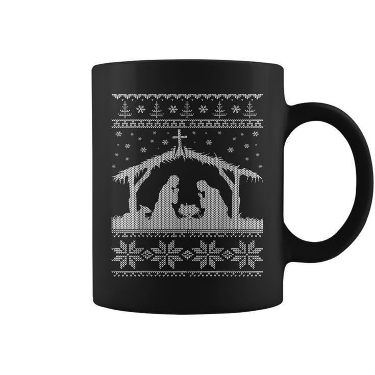 Nativity Scene Ugly Christmas Sweater Coffee Mug
