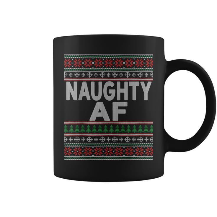 Naughty Af Ugly Christmas Sweater For Couples Coffee Mug