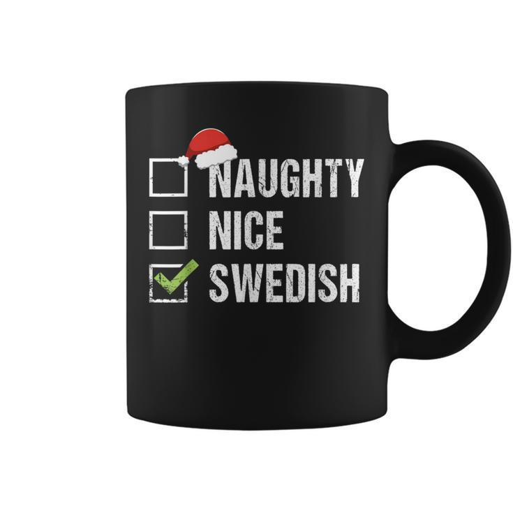 Naughty Nice Swedish Santa Hat Christmas Coffee Mug