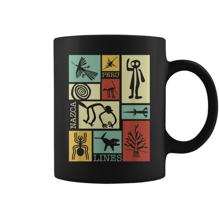 Nazca Lines Peru Geoglyph Monkey Astronaut Spider Retro Coffee Mug