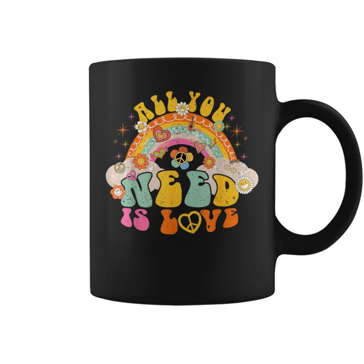 You Need Is Love Rainbow International Day Of Peace 60S 70S Coffee Mug