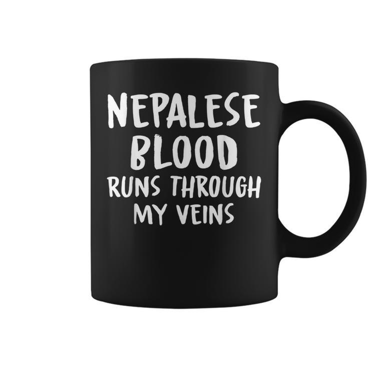 Nepalese Blood Runs Through My Veins Novelty Sarcastic Word Coffee Mug