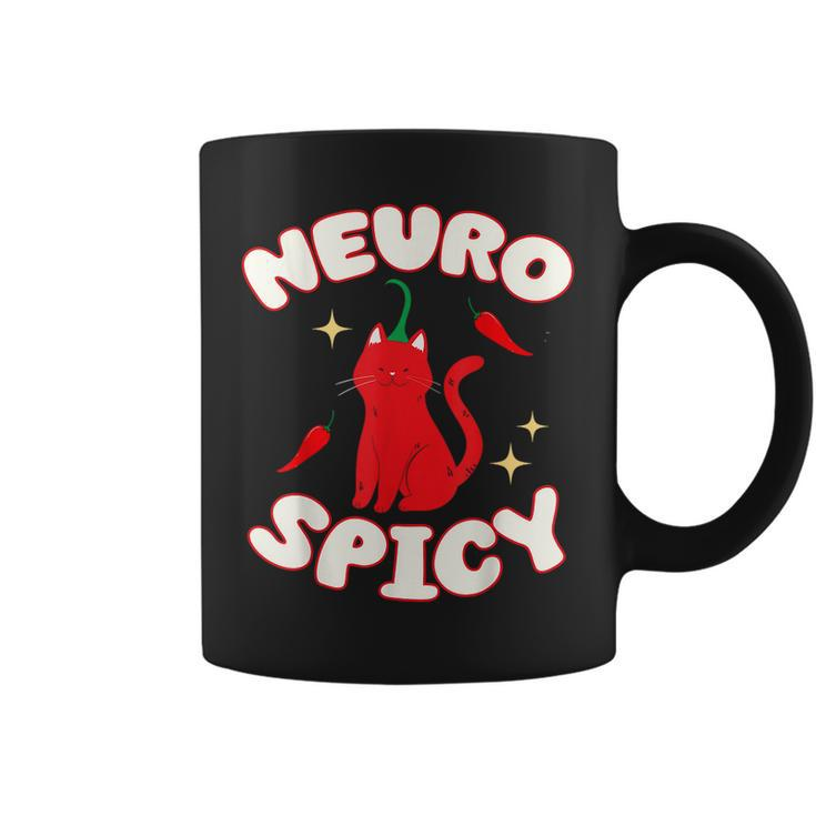 Neurospicy Funny Neurodivergent Adhd Asd Autism Cat Lover  Coffee Mug