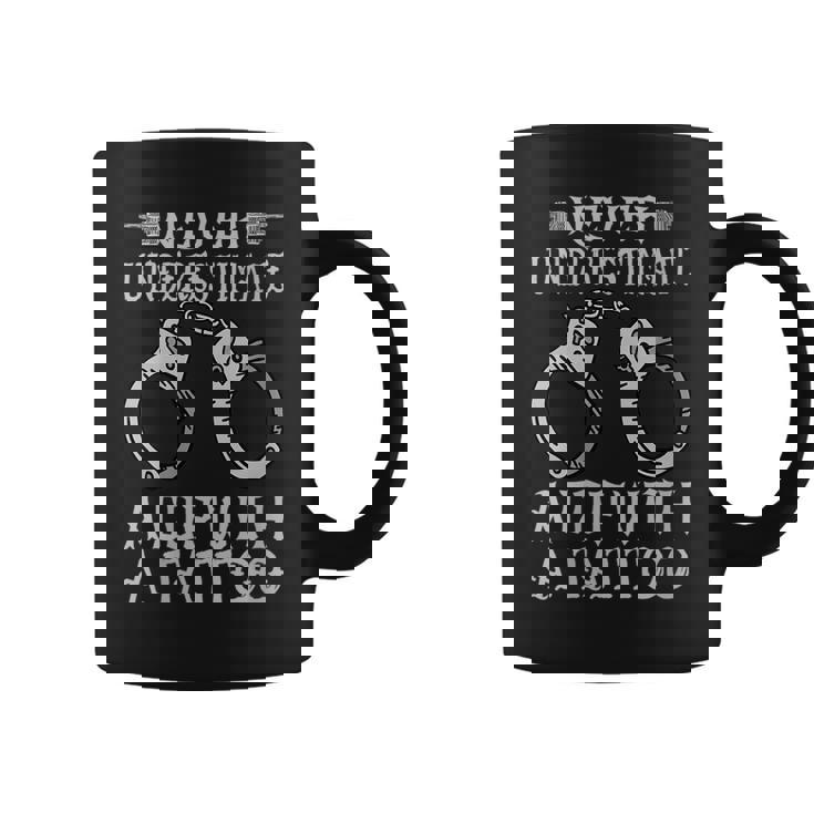 Never Underestimate A Cop With A Tattoo Police Gift For Womens Coffee Mug