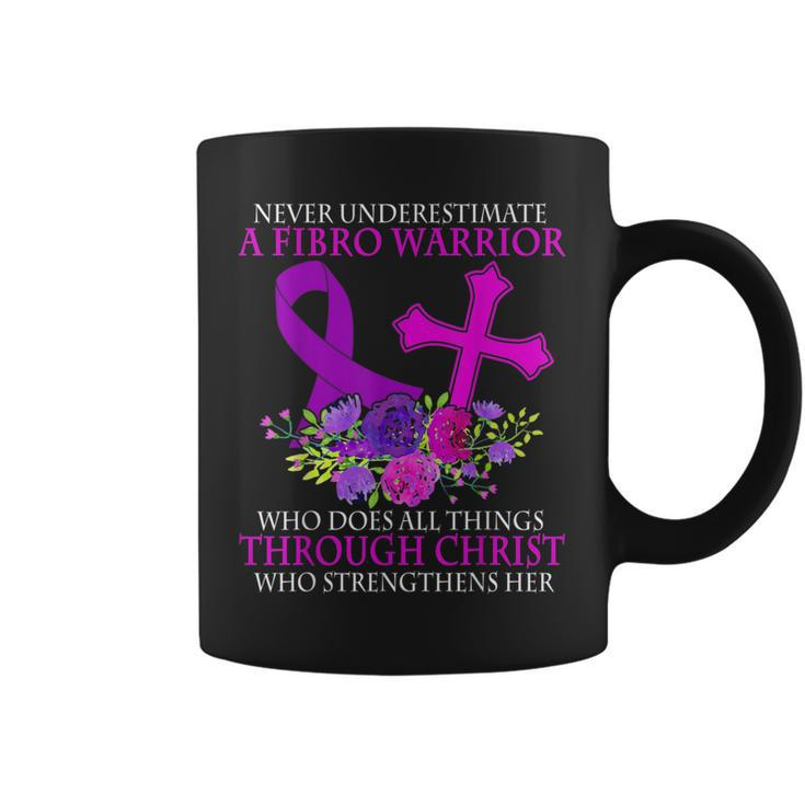 Never Underestimate A Fibro Warrior Fibromyalgia Awareness Coffee Mug